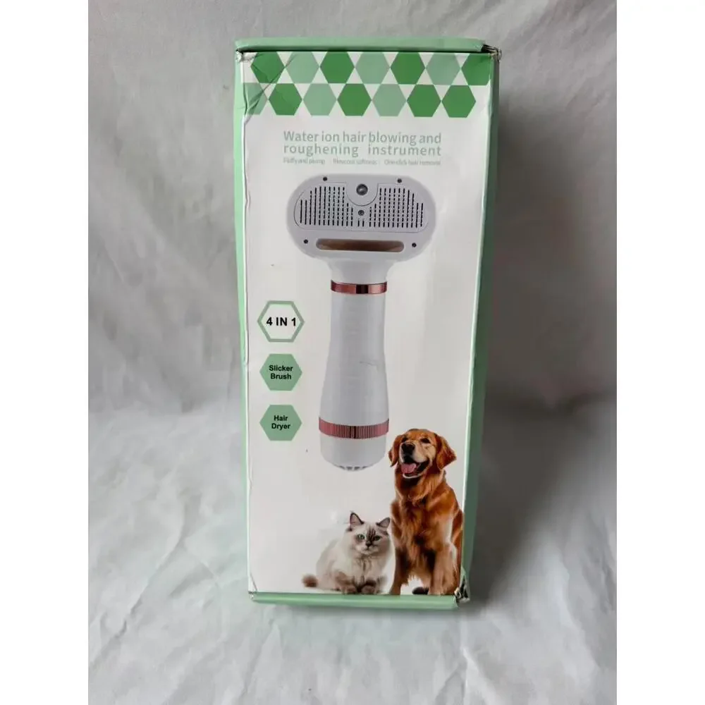 4-in-1 Pet Grooming Dryer Brush Water Ion Dog Cat Hair Dryer Comb Kit